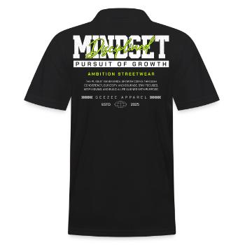 Mindset Discipline – Pursuit of Growth Streetwear - Men's Polo Shirt - black - Back - Kai (181cm)