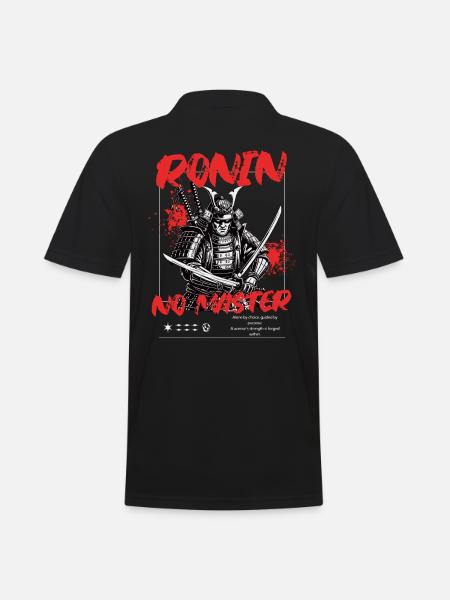 Ronin – No Master Samurai Streetwear - Men's Polo Shirt - black