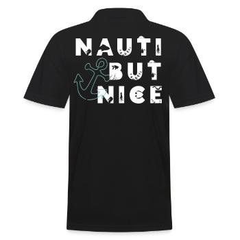 Nauti mais gentil – Cadeau de jeux de mots à la voile - Polo Homme - noir - Dos - Kai (181cm)