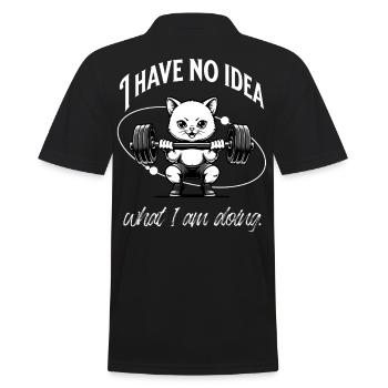 Gym Beginner | No Idea - Men's Polo Shirt - black - Back - Kai (181cm)