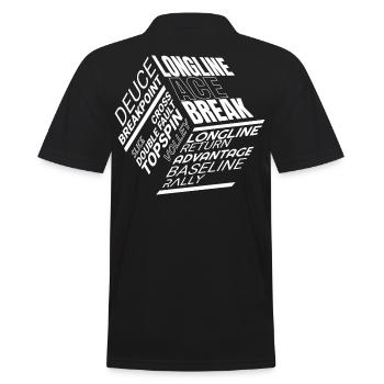 Tennis Glossar von Break bis Volley - Männer Poloshirt - Schwarz - Hinten - Kai (181cm)