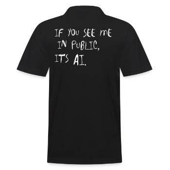 If You See Me In Public It's AI Viral Trend Saying - Men's Polo Shirt - black - Back - Kai (181cm)