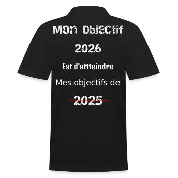 Mein Ziel für 2026: 2025 zu übertreffen - Männer Poloshirt - Schwarz - Hinten - Kai (181cm)