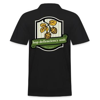 Hop Deficiency Unit Funny Beer Saying - Men's Polo Shirt - black - Back - Kai (181cm)