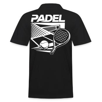Padel Court & Racket – Design Sport White - Men's Polo Shirt - black - Back - Kai (181cm)