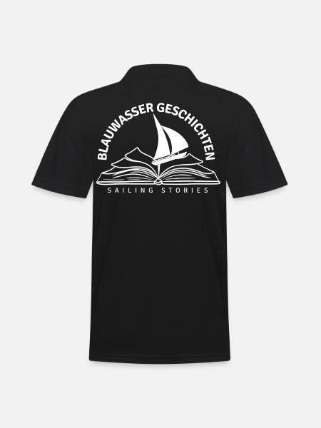 Blue Water Stories Logo - Men's Polo Shirt - black