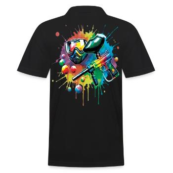 Paintball - Illustration splash art marker masque - Polo Homme - noir - Dos - Kai (181cm)