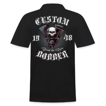 Bobber Chopper Motorcycle Design - Men's Polo Shirt - black - Back - Kai (181cm)