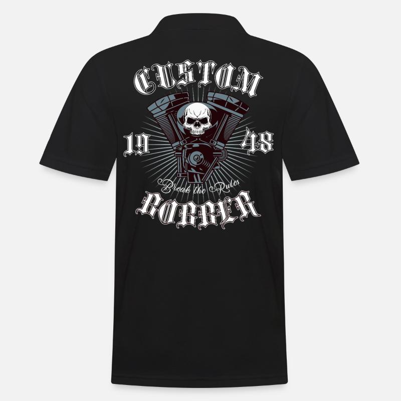 Bobber Chopper Motorcycle Design - Men's Polo Shirt - black
