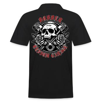Born to Crank Skull Roses - Men's Polo Shirt - black - Back - Kai (181cm)