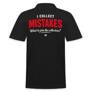 Je collectionne les erreurs – Phrase drôle pour draguer - Polo Homme - noir - Dos - Kai (181cm)