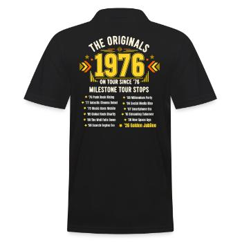 50. Geburtstag 1976 World Tour – Rock Legende - Männer Poloshirt - Schwarz - Hinten - Kai (181cm)