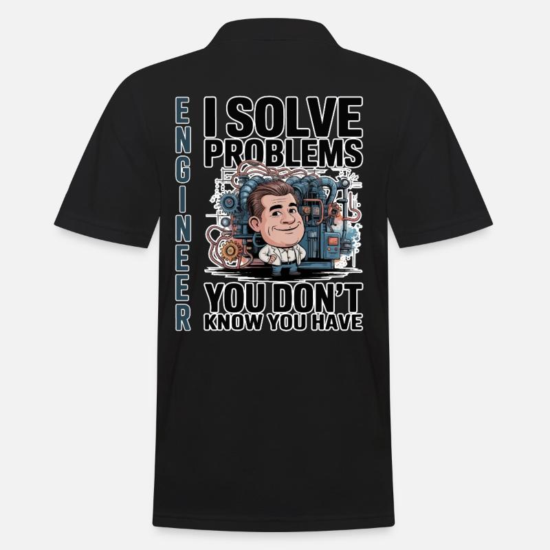 Engineer - For dark background - Men's Polo Shirt - black