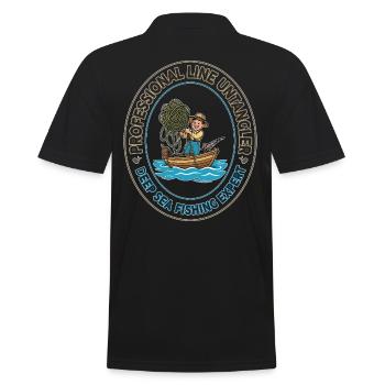 Deep Sea Line Unangler Patch - Men's Polo Shirt - black - Back - Kai (181cm)