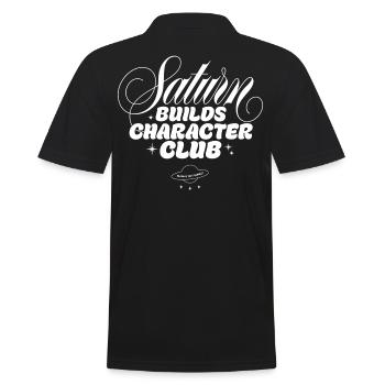 Saturn Shapes Character Club - Men's Polo Shirt - black - Back - Kai (181cm)