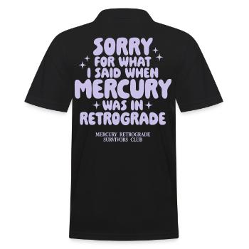 Mercury Retrograde Survivors Club - Männer Poloshirt - Schwarz - Hinten - Kai (181cm)