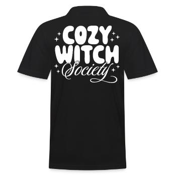 Kuschelige Hexen-Gesellschaft - Männer Poloshirt - Schwarz - Hinten - Kai (181cm)