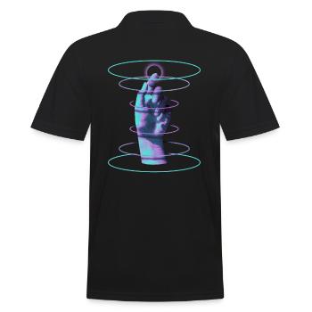 Techno Hand Hypnotic Rave DJ - Techno Music - Men's Polo Shirt - black - Back - Kai (181cm)