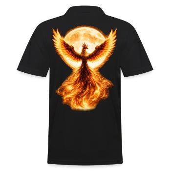 Phoenix burning in the moonlight - Men's Polo Shirt - black - Back - Kai (181cm)