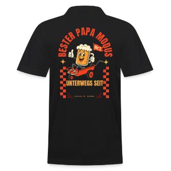 Bester Papa Bier Personalisiert Vatertagsgeschenk - Männer Poloshirt - Schwarz - Hinten - Kai (181cm)