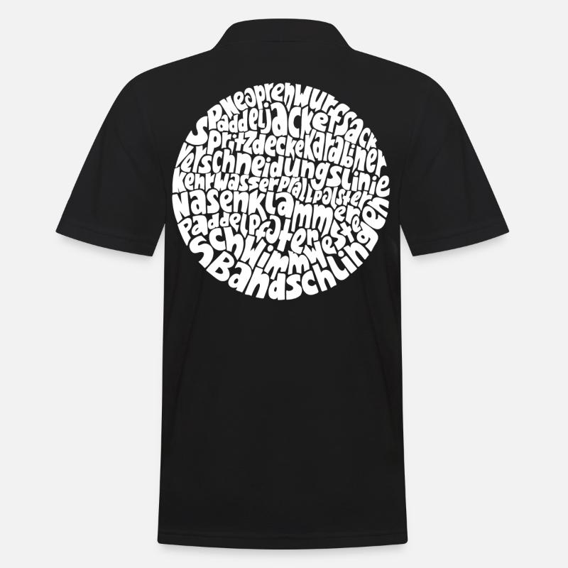Cercle de mots typo-cosmos avec mots en eaux vives - Polo Homme - noir