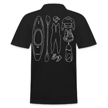 Wildwassersport Ausrüstung Umrisse - Männer Poloshirt - Schwarz - Hinten - Kai (181cm)