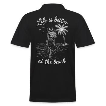 Strand Shirt Urlaub Sommer Meer Geschenk Damen - Männer Poloshirt - Schwarz - Hinten - Kai (181cm)
