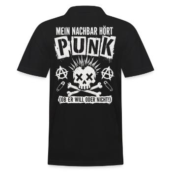 Mein Nachbar Hört Punk Lustiges Punk Shirt - Männer Poloshirt - Schwarz - Hinten - Kai (181cm)