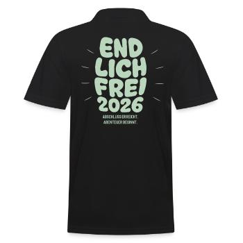 Endlich Frei - Abschluss 2026 - Männer Poloshirt - Schwarz - Hinten - Kai (181cm)
