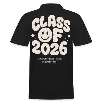 Abschluss 2026 - die Zukunft ruft! - Männer Poloshirt - Schwarz - Hinten - Kai (181cm)