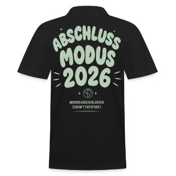 Abschluss Modus 2026 - Männer Poloshirt - Schwarz - Hinten - Kai (181cm)