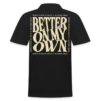 Better on my own - Männer Poloshirt - Schwarz - Hinten - Kai (181cm)