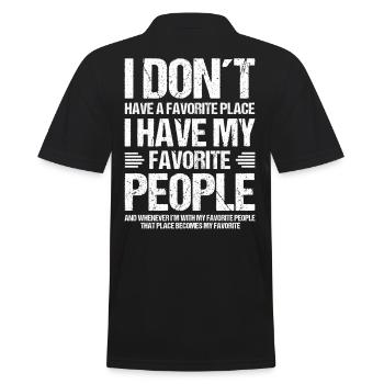 Ich habe keinen Lieblingsort nur Lieblingsmenschen - Männer Poloshirt - Schwarz - Hinten - Kai (181cm)