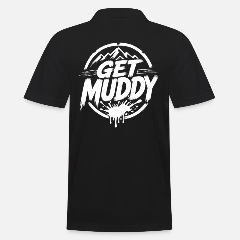 Get Muddy - Logo blanc - Polo Homme - noir