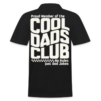 Fête des pères cadeau papa - Club des papas cool - Polo Homme - noir - Dos - Kai (181cm)