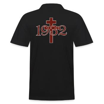Lothringenkreuz 1932 - Männer Poloshirt - Schwarz - Hinten - Kai (181cm)