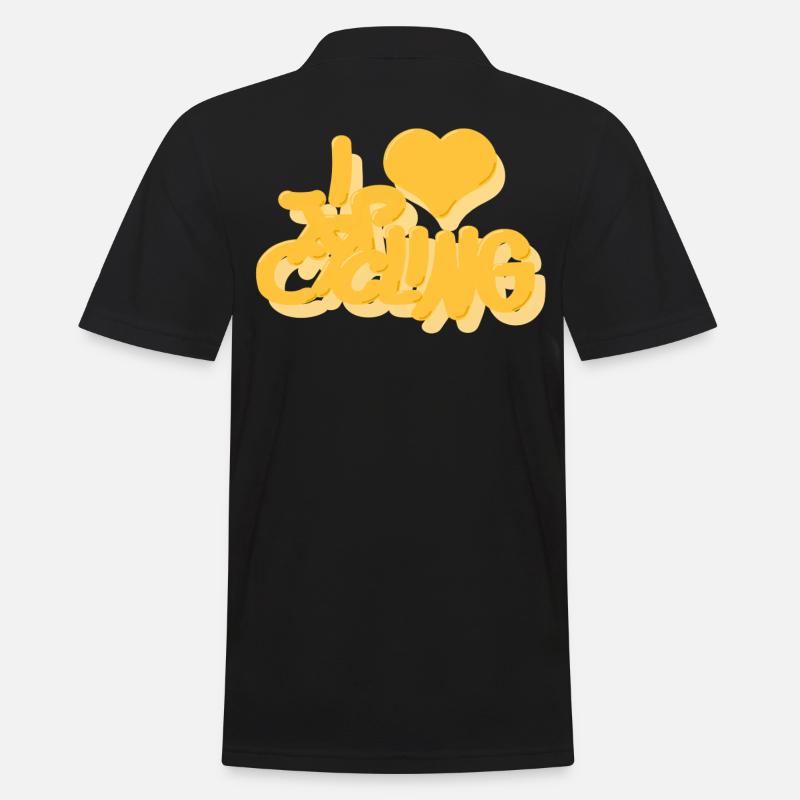 I_love_Cycling_gelb - Männer Poloshirt - Schwarz