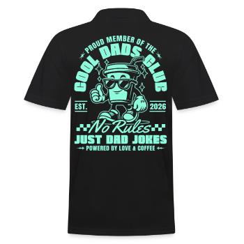 Club des Papas Cool - Fête des Pères Cadeaux 2026 - Polo Homme - noir - Dos - Kai (181cm)