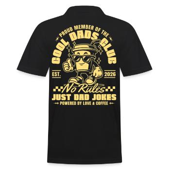 Club des Papas Cool - Fête des Pères Cadeaux 2026 - Polo Homme - noir - Dos - Kai (181cm)