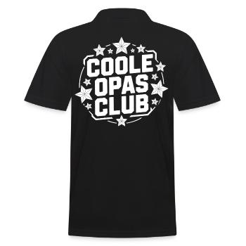 Coole OPAS Club Logo - Männer Poloshirt - Schwarz - Hinten - Kai (181cm)