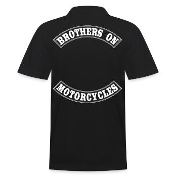 Brothers on Motorcycles - The Design for Bikers - Men's Polo Shirt - black - Back - Kai (181cm)