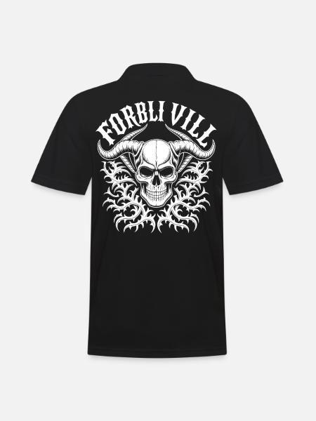 Horn Skull Circle Illustration - Men's Polo Shirt - black