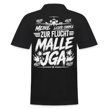 Malle JGA 2026 Meine letzte Chance zur Flucht - Männer Poloshirt - Schwarz - Hinten - Kai (181cm)