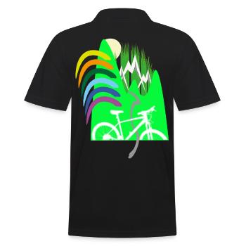 Cycle path mountains rainbow - Men's Polo Shirt - black - Back - Kai (181cm)