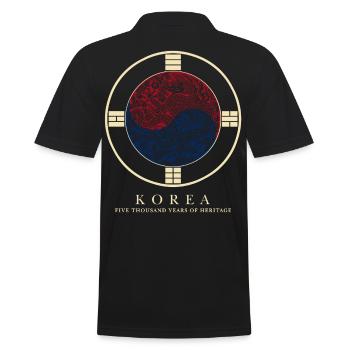 Korea Drachen-Taegeuk Emblem - Männer Poloshirt - Schwarz - Hinten - Kai (181cm)