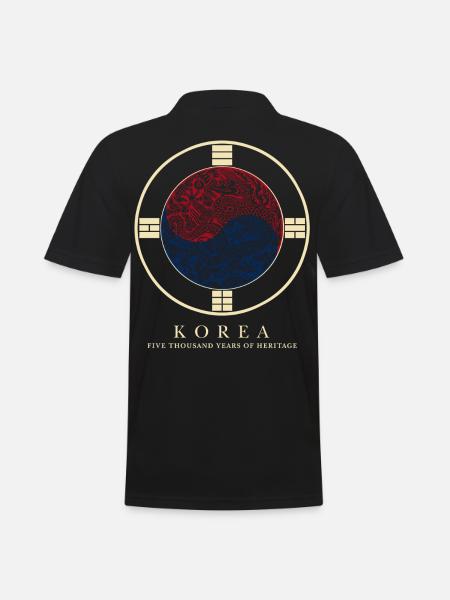 Korea Drachen-Taegeuk Emblem - Männer Poloshirt - Schwarz