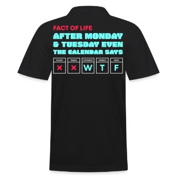 Calendar Says WTF - Men's Polo Shirt - black - Back - Kai (181cm)