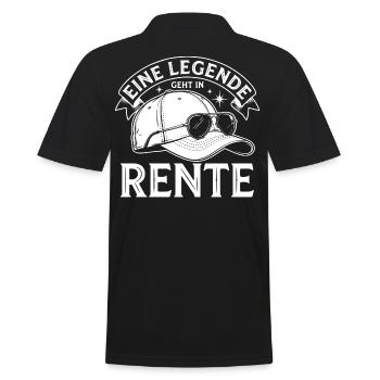 Rente Legende: Helm mit Sonnenbrille - Männer Poloshirt - Schwarz - Hinten - Kai (181cm)