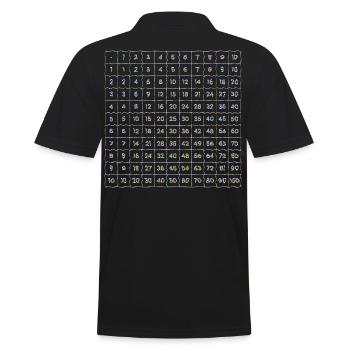 Tables de multiplication Nombres nets d’apprentissage scolaire de mathématiques - Polo Homme - noir - Dos - Kai (181cm)