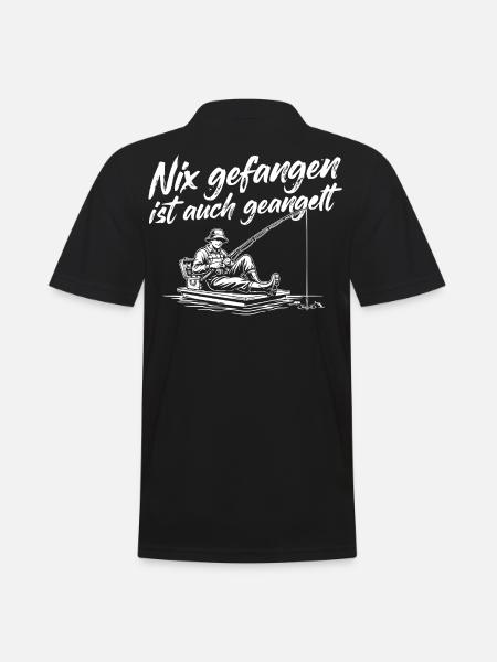 Angeln mit Humor - Männer Poloshirt - Schwarz